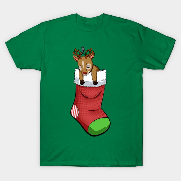 christmas socks reindeer t-shirt T-Shirt by the house of parodies